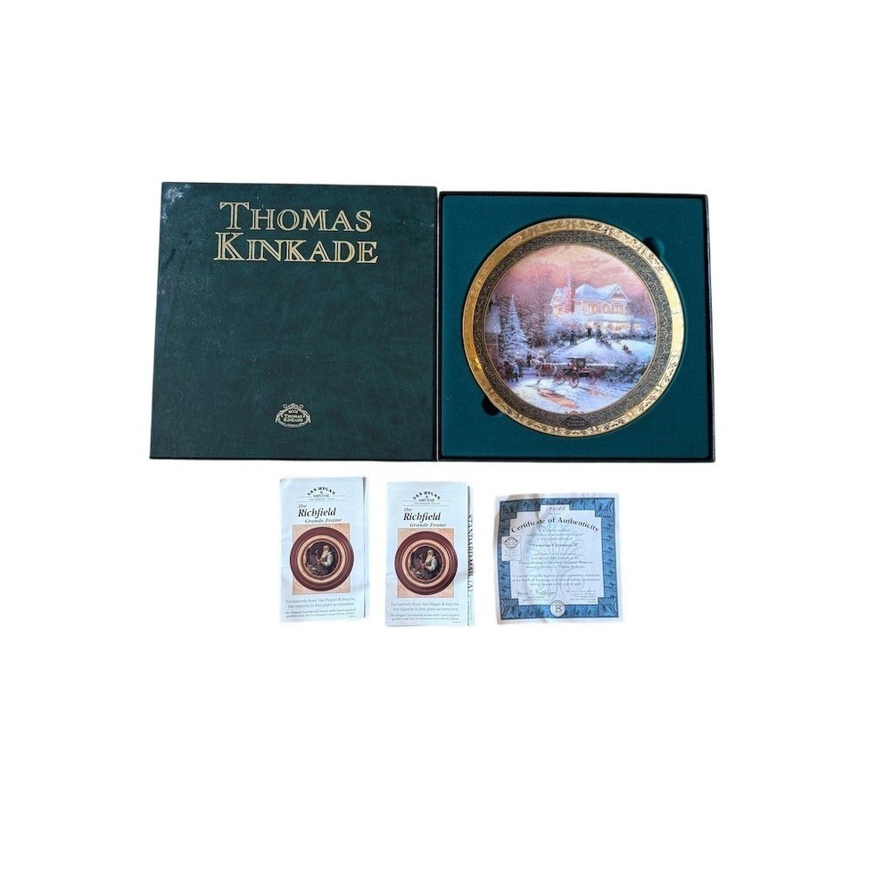 Thomas Kinkade Victorian Christmas‎ II Collector Plate 2001 COA Box